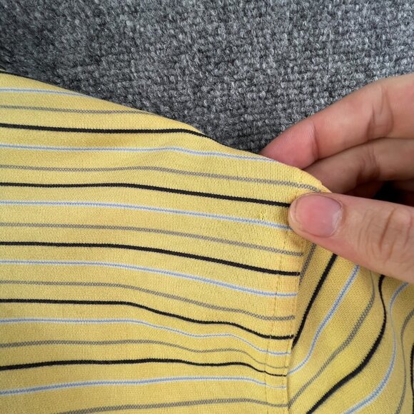 Brooks Brothers Country Club Prosport Men’s Yellow Striped Short Sleeve Polo L - Picture 10 of 11